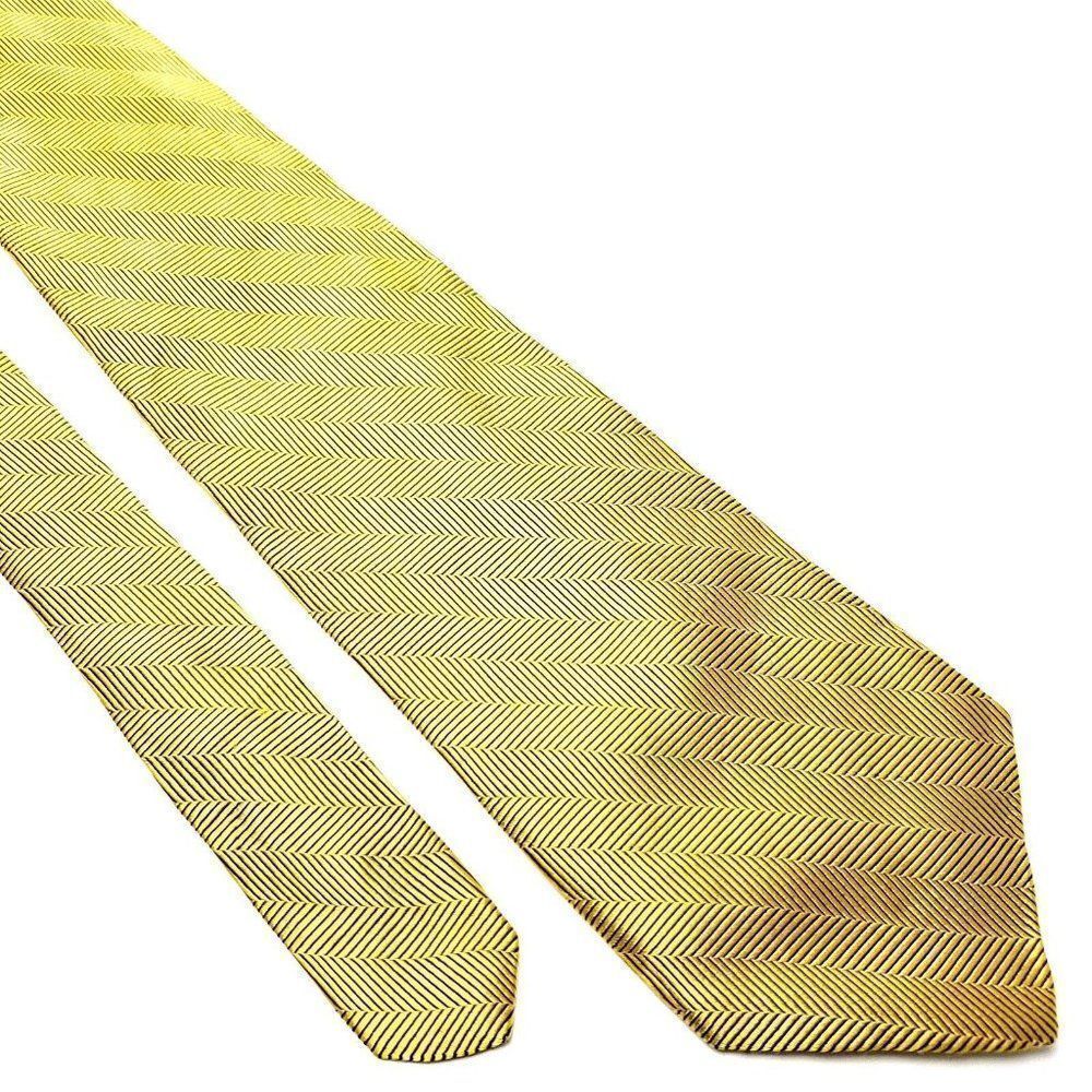 Brooks Brothers 346 Silk‎ Tie Woven Yellow Herringbone